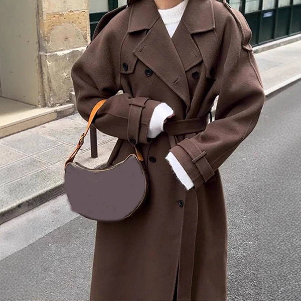 Fjelwynn | Damen Wollmantel Oversize Langer Wintermantel - Image 2