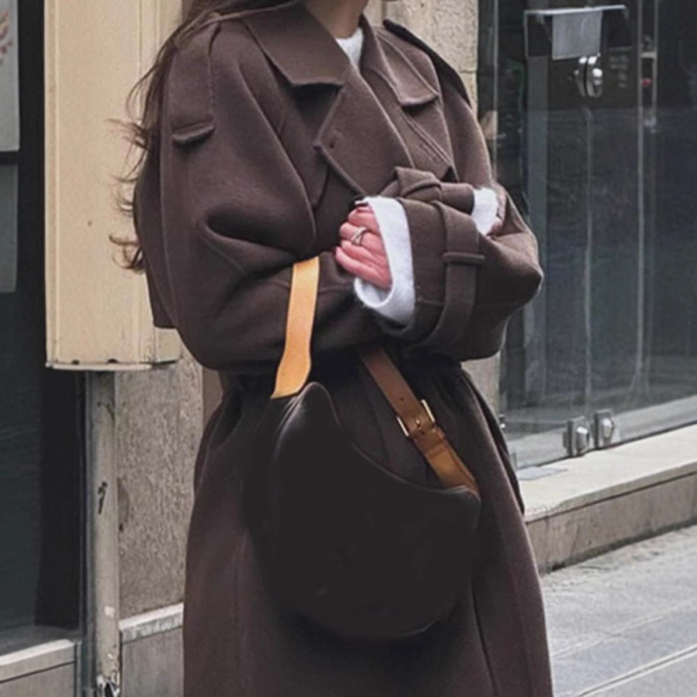 Fjelwynn | Damen Wollmantel Oversize Langer Wintermantel - Image 4