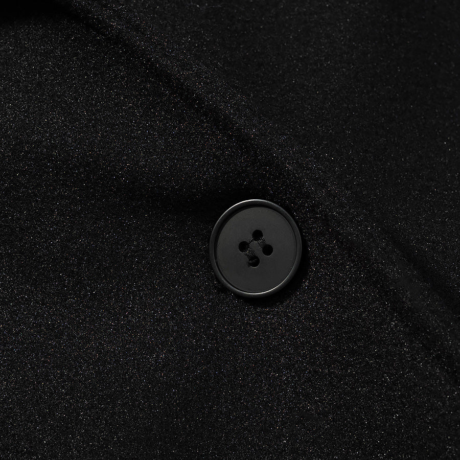 Guldvera | Damen Wollmantel Langer Wintermantel - Black - Image 4