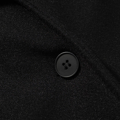 Guldvera | Damen Wollmantel Langer Wintermantel - Black - Image 4