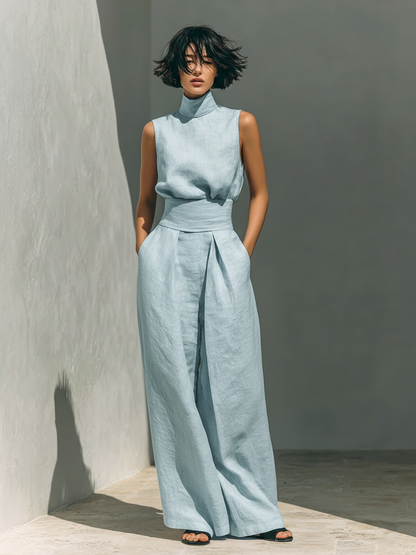 Jumpsuit Damen | Weites Bein & Stehkragen