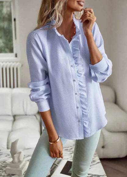 Bluse Damen | Rüschenkragen & Feminine Knopfleiste