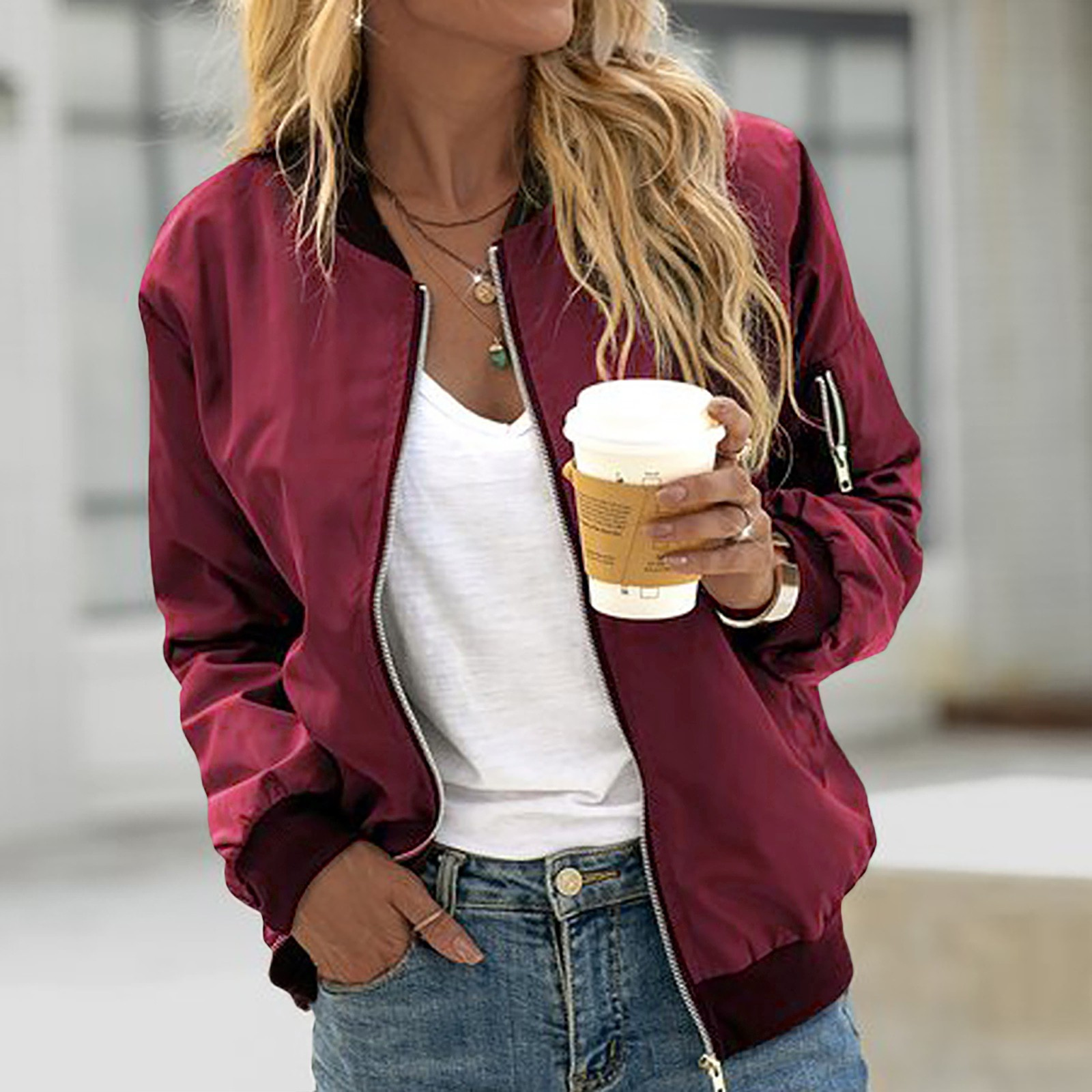 Damen Bomberjacke: Klassisch & Leger 0