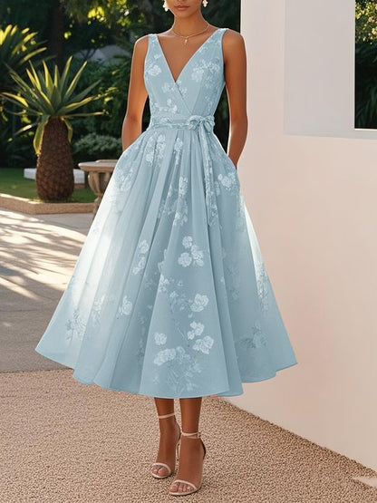 Midi Kleid Damen | Elegant & Verspielt mit Blumenprint