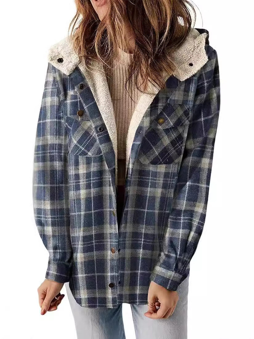 Damen Flanelljacke mit Fleecefutter 0