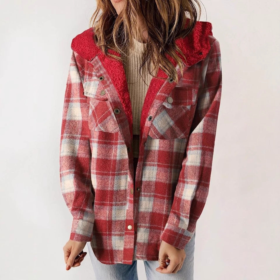 Damen Flanelljacke mit Fleecefutter 2