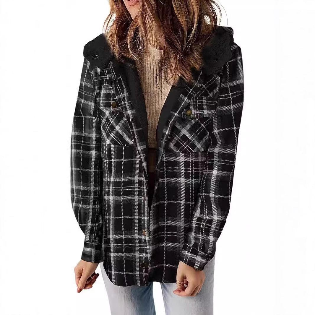Damen Flanelljacke mit Fleecefutter 4