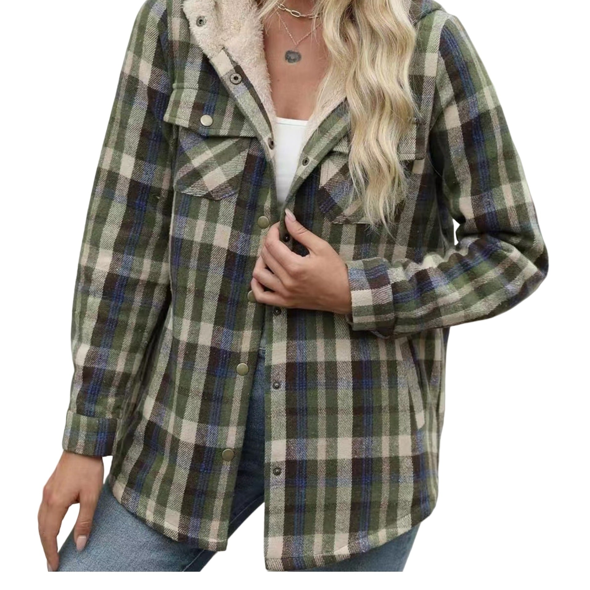 Damen Flanelljacke mit Fleecefutter 7