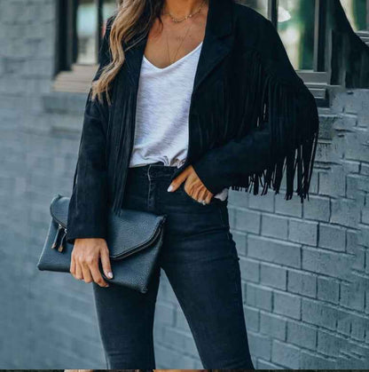 Damen Fransenjacke im Western-Stil 0