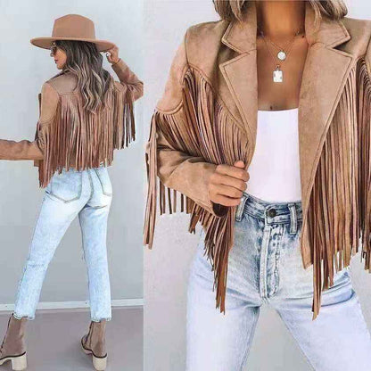 Damen Fransenjacke im Western-Stil 4