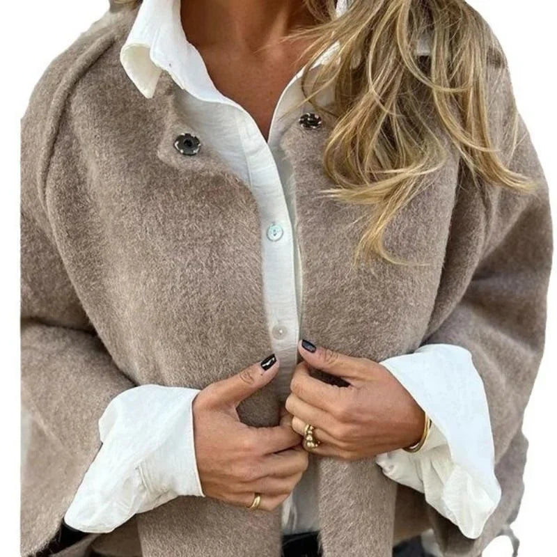 Damen Jacke mit Knopfleiste und weiten Ärmeln 3