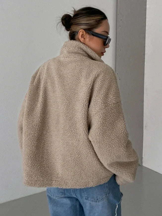 Damen Lammwolljacke mit Stehkragen 5