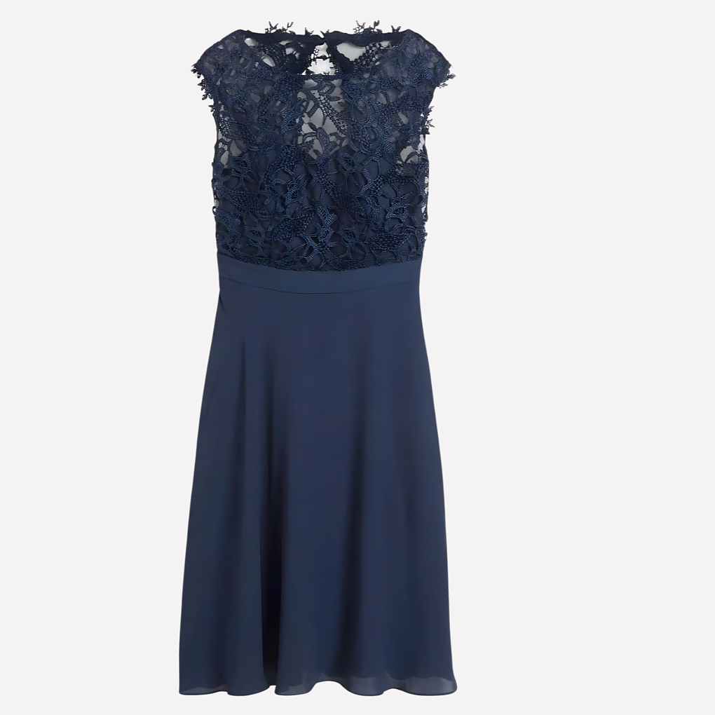 Mini Kleid Damen | Spitzenbesatz & Eleganter A-Linien-Schnitt