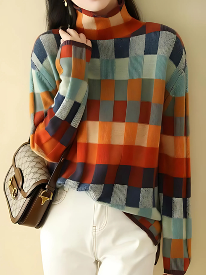 Damen Rollkragenpullover | Kariert