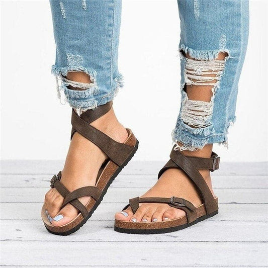 Sommer Sandalen Damen | Zehenring & Kreuzriemen