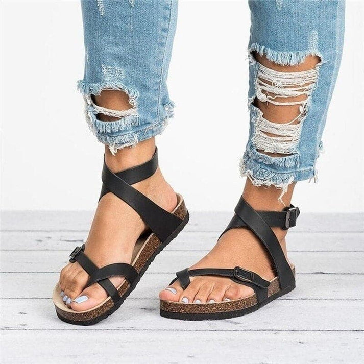 Sommer Sandalen Damen | Zehenring & Kreuzriemen