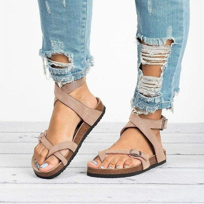 Sommer Sandalen Damen | Zehenring & Kreuzriemen