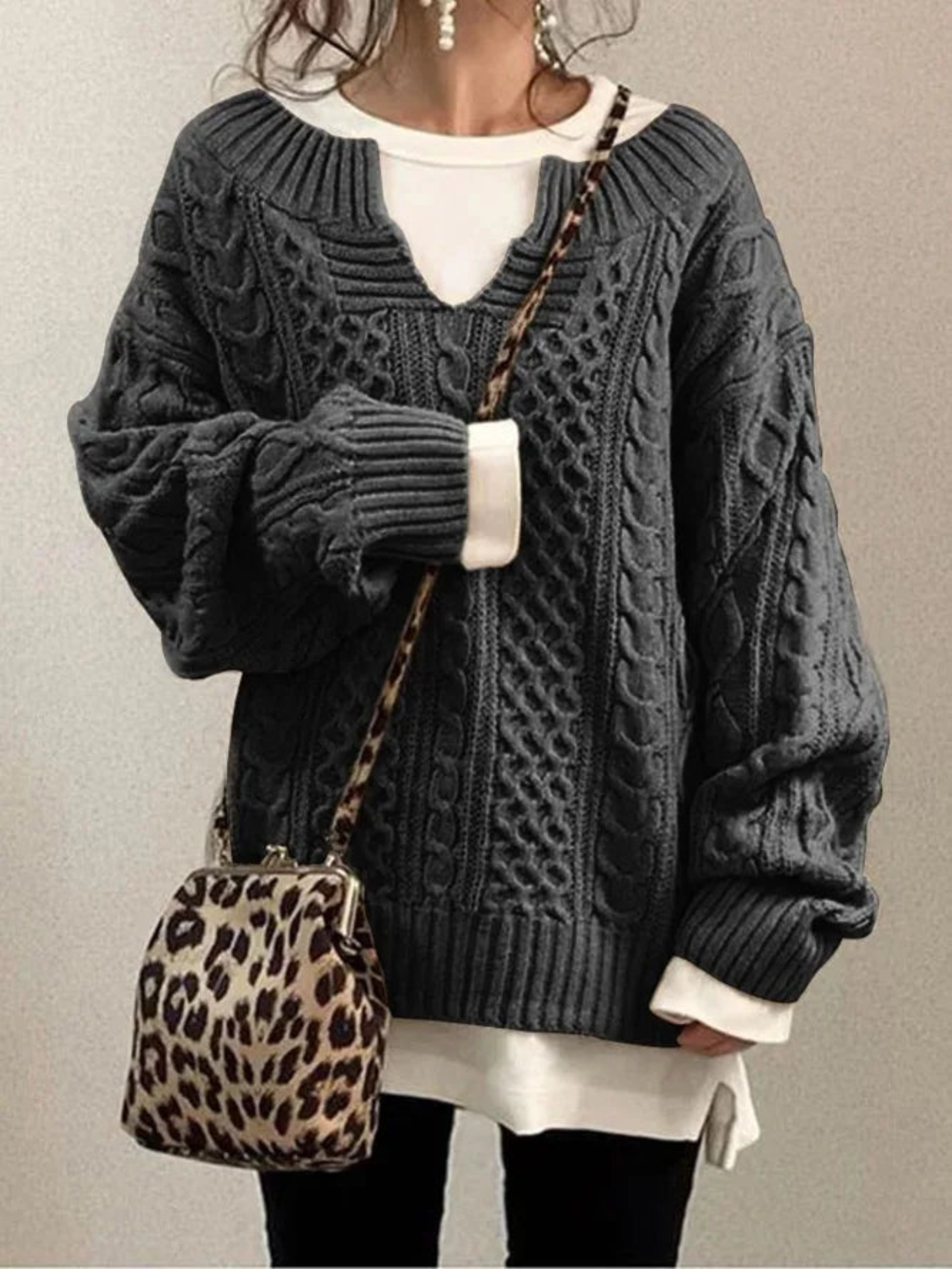Damen Strick-Sweatshirt | Lockere Passform
