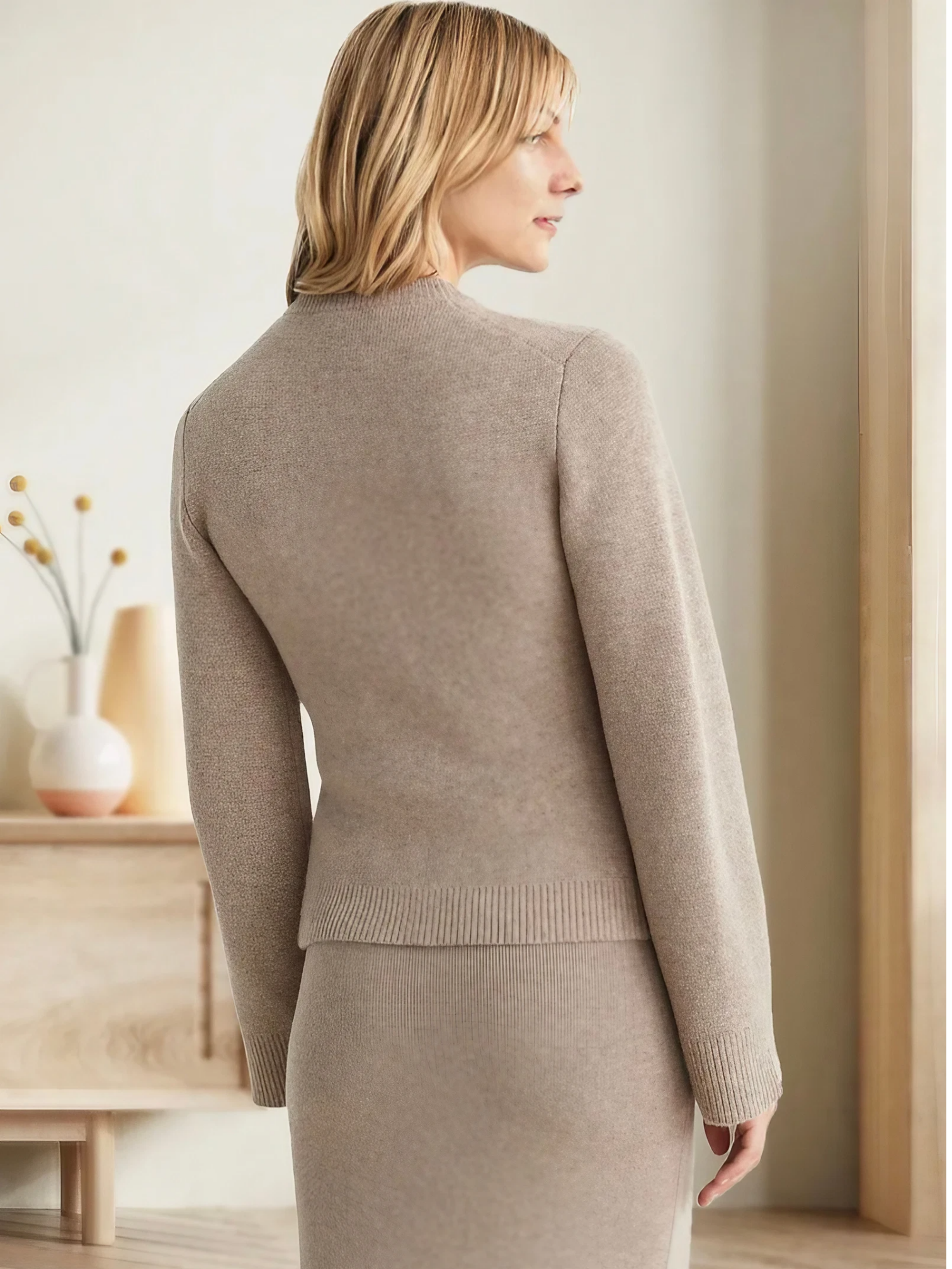 Damen Strickjacke, Ausgestellte Ärmel | Hüftlang