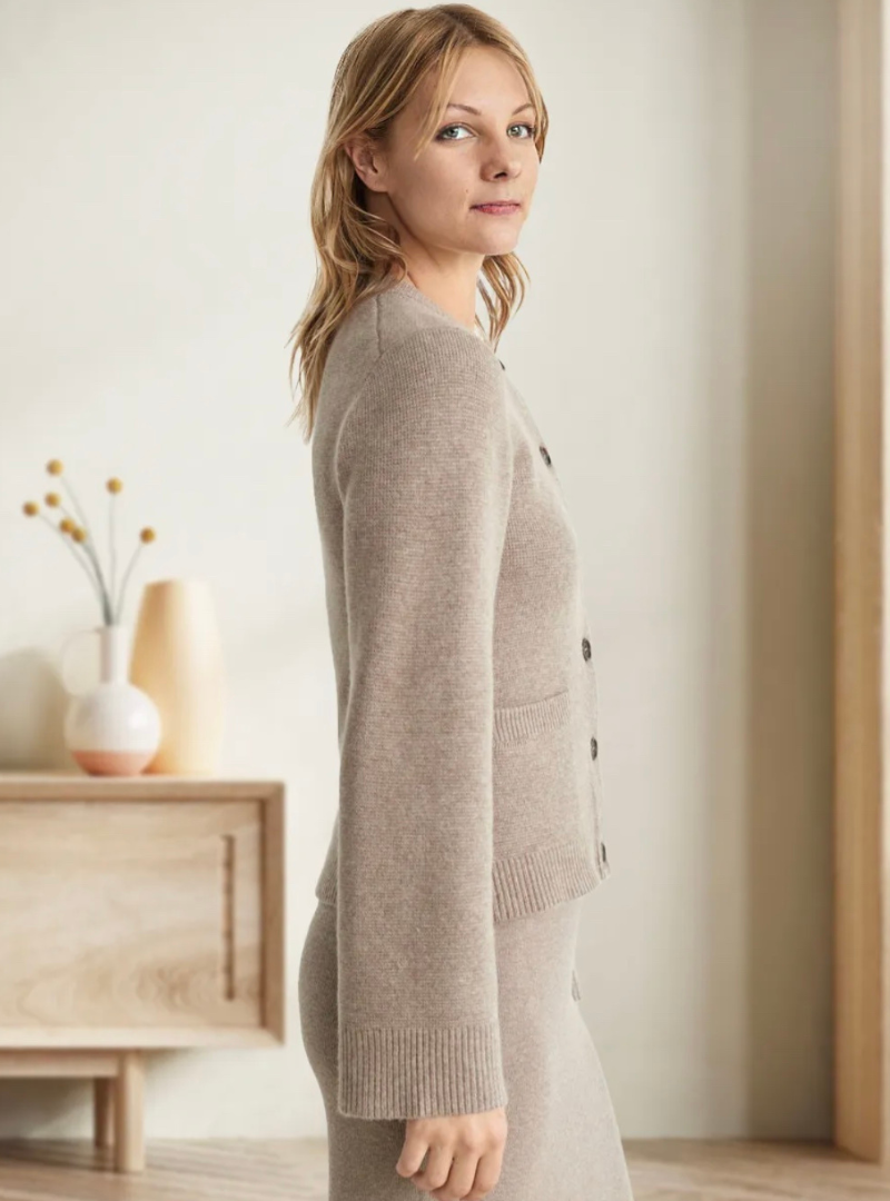 Damen Strickjacke, Ausgestellte Ärmel | Hüftlang