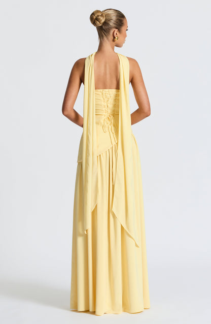 Maxi Abendkleid Damen | Trägerloses Korsett & Hoher Schlitz