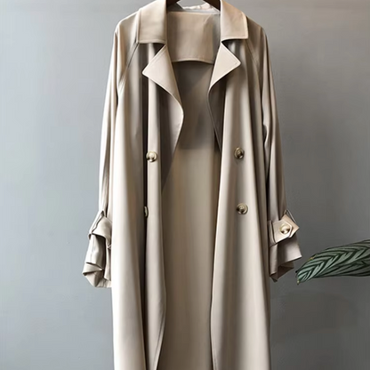 Stilsicherer Trenchcoat für Damen doppeltreihig wasserfest Übergangsjacke