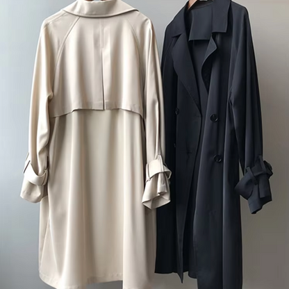 Stilsicherer Trenchcoat für Damen doppeltreihig wasserfest Übergangsjacke