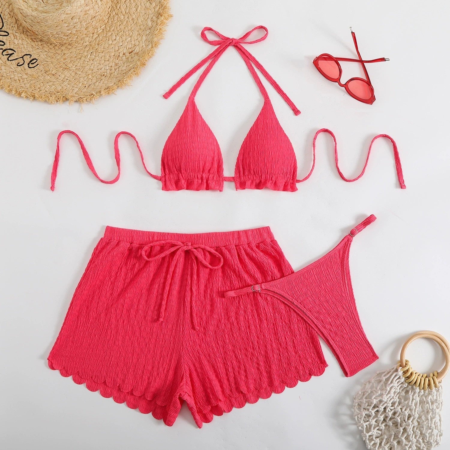 Damen Triangel-Bikini-Set mit lässigen Shorts Echo Archiv 9
