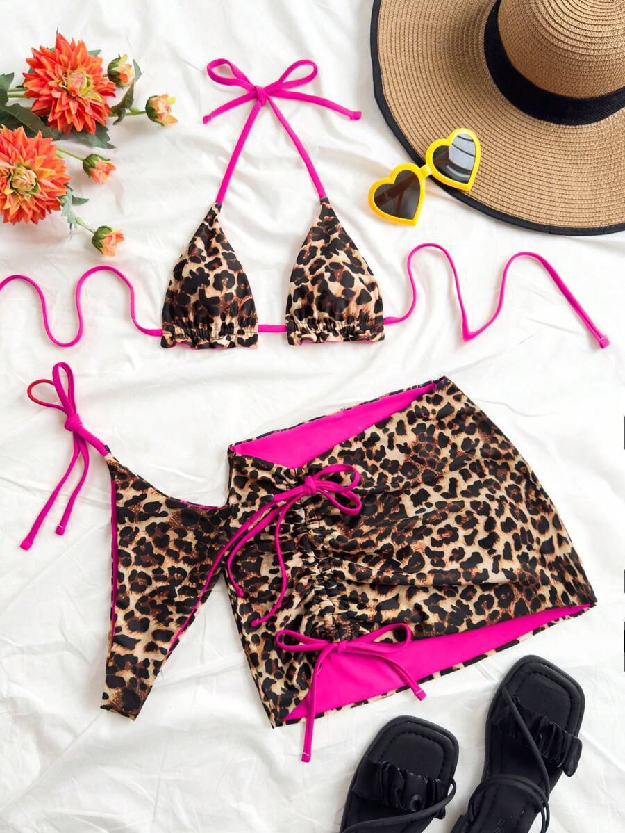 Damen Triangel-Bikini-Set mit rüschenfreien Details und Wickelrock Echo Archiv 0