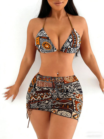 Damen Triangle-Bikini mit verstellbarem Wickelrock Echo Archiv 0