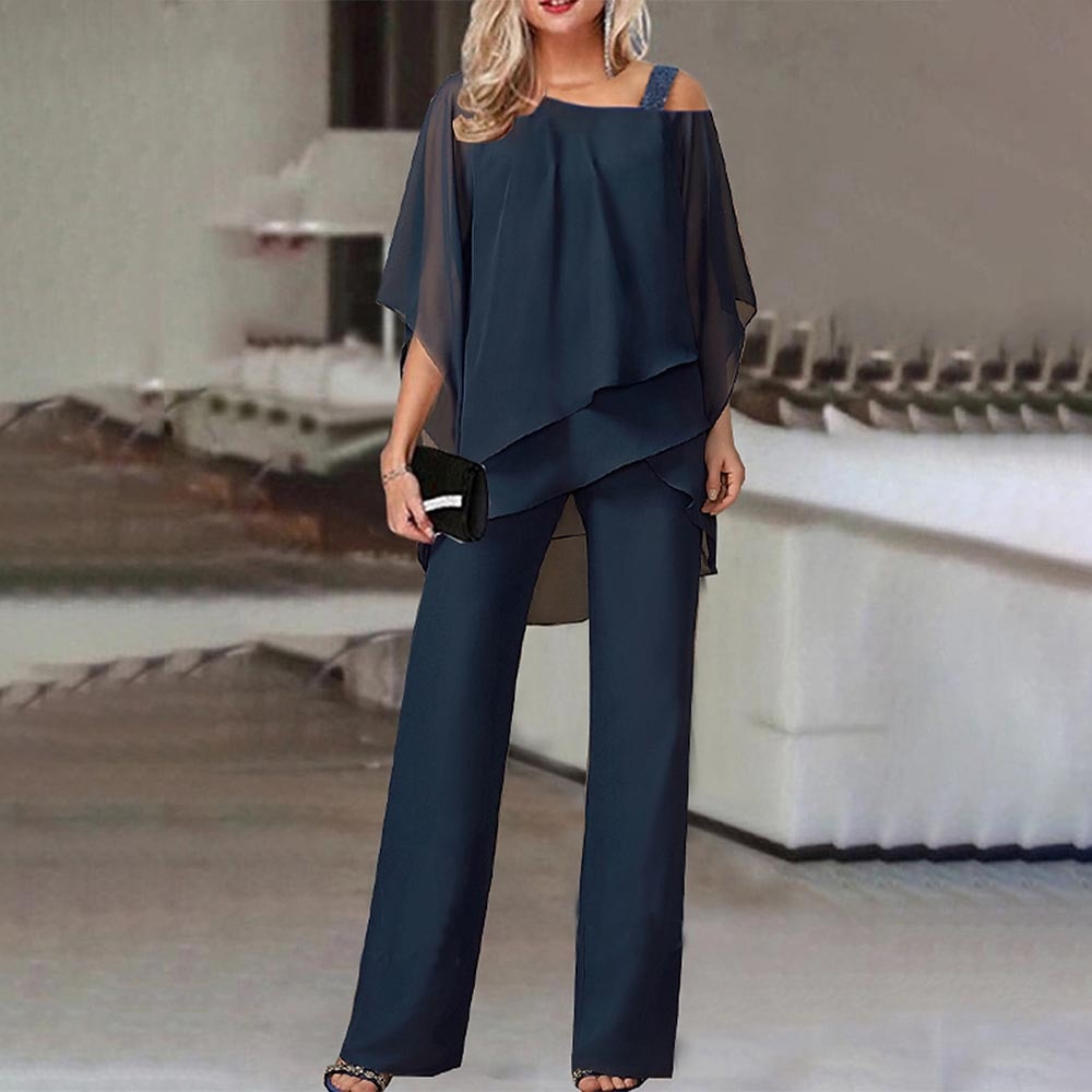 Zweiteiler Damen Sommer | Cold-Shoulder Top & Weite Hose