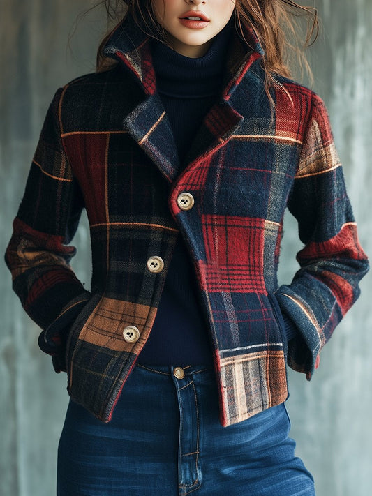Damenjacke, tailliert, Karomuster | Herbst/Winter