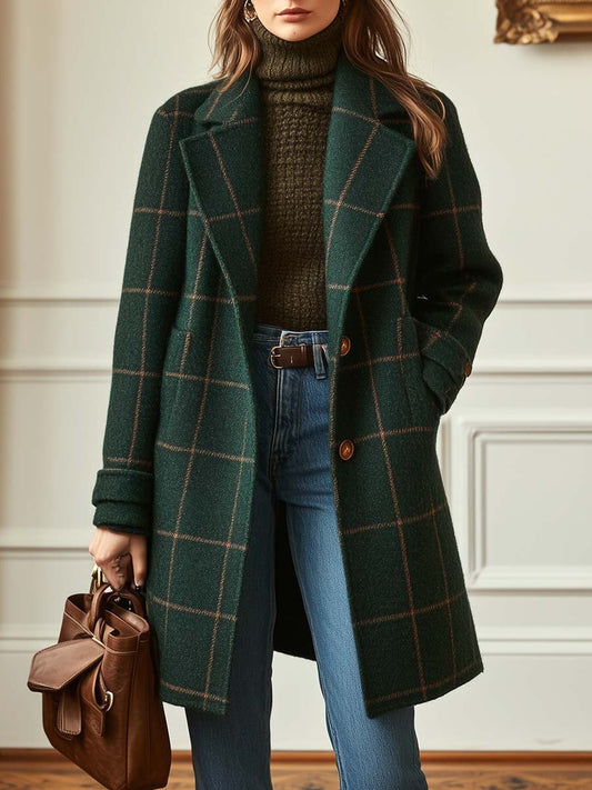 Damenmäntel, tailliert, karierter Tweed | Winter
