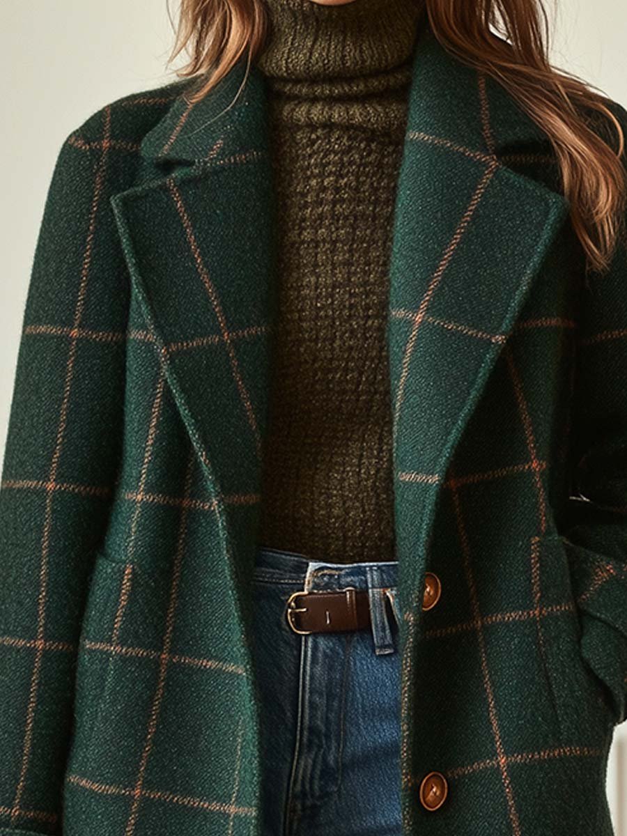 Damenmäntel, tailliert, karierter Tweed | Winter