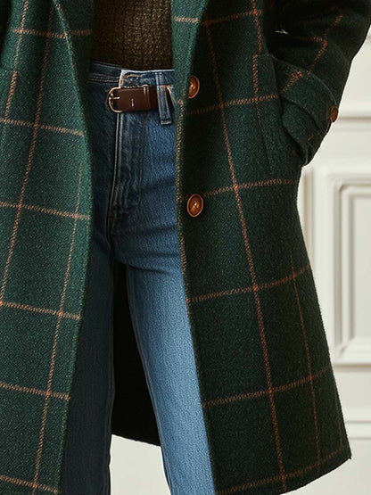 Damenmäntel, tailliert, karierter Tweed | Winter