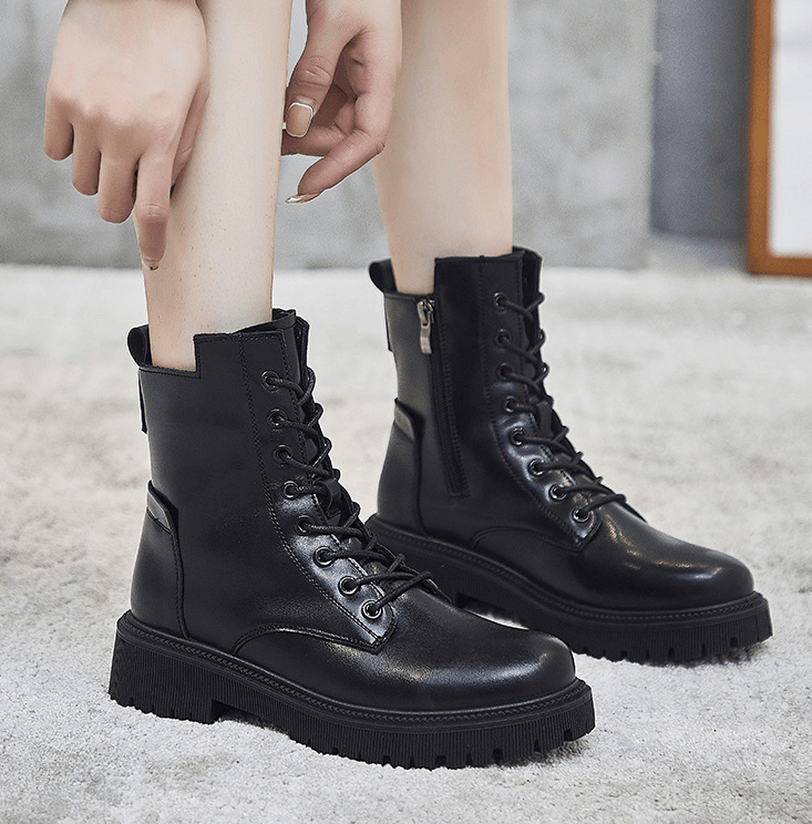 Damenstiefel Hoch Ausgeschnitten mit Reißverschluss | Winter