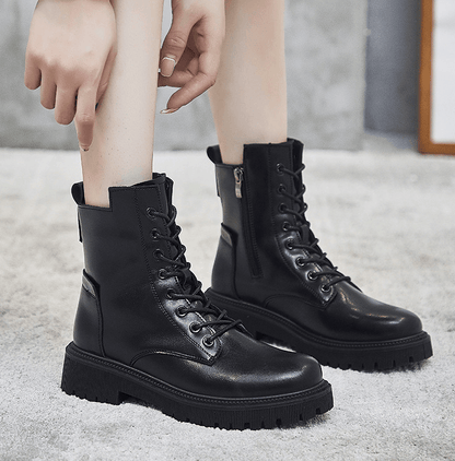 Damenstiefel Hoch Ausgeschnitten mit Reißverschluss | Winter