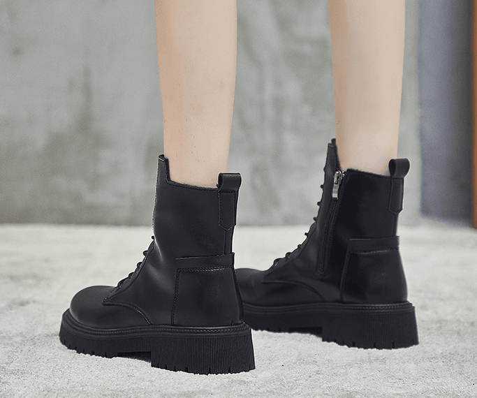 Damenstiefel Hoch Ausgeschnitten mit Reißverschluss | Winter
