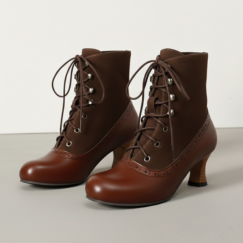 Damen Stiefeletten Schnürverschluss Schlank Geschnitten Schuhe 6