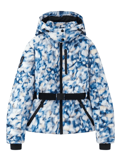 Daunenjacke für Damen | Kapuze, Gürtel | Winter
