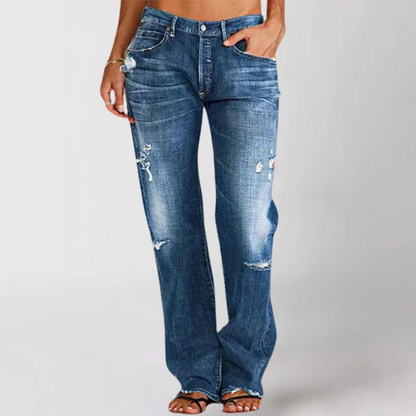 Denim Jeans Damen | Weites Bein & Destroyed Look