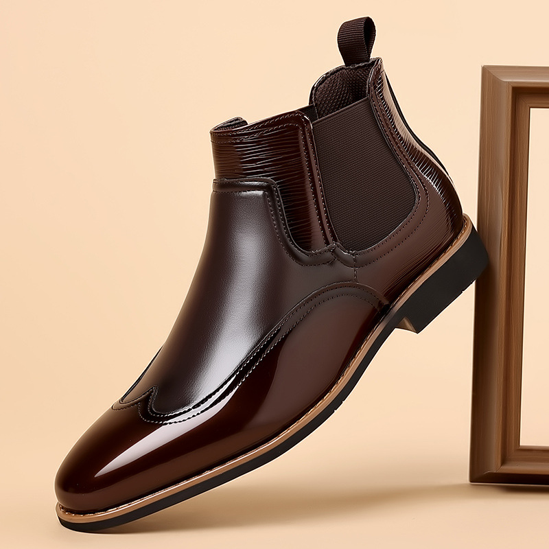 Pair of men's Chelsea ankle boots shown from the front