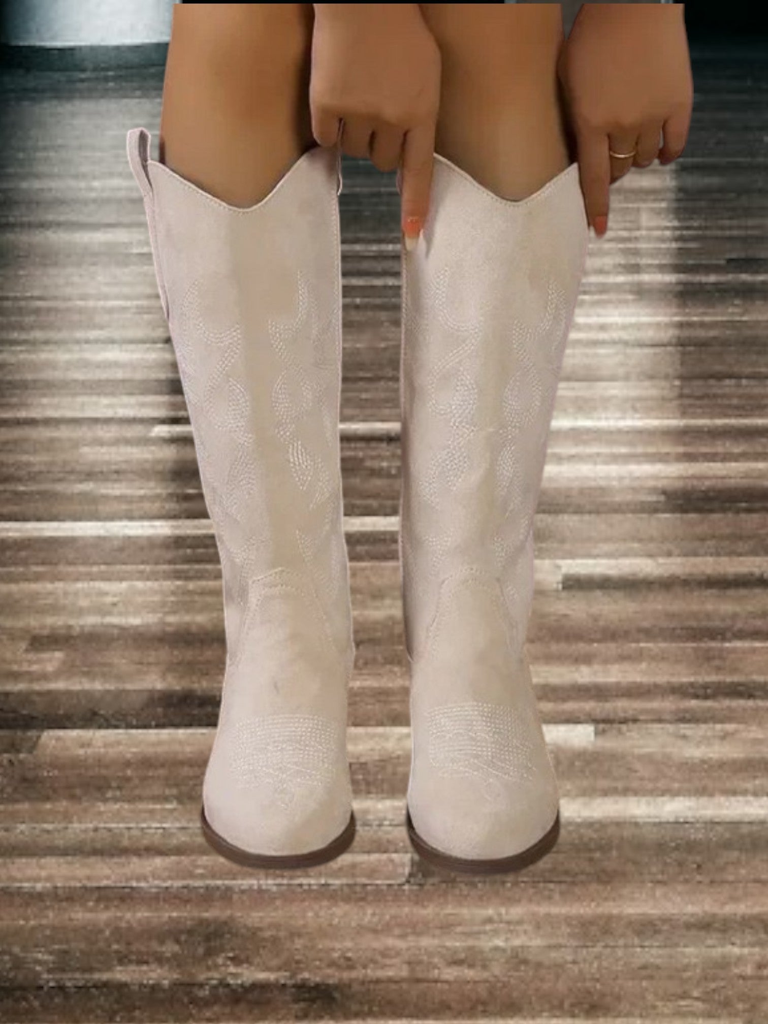 Diana | Klassische Wildleder Cowboy-Stiefel für Damen, Comfort Fit, Mittel Schaft