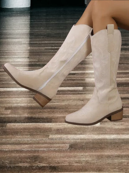 Diana | Klassische Wildleder Cowboy-Stiefel für Damen, Comfort Fit, Mittel Schaft