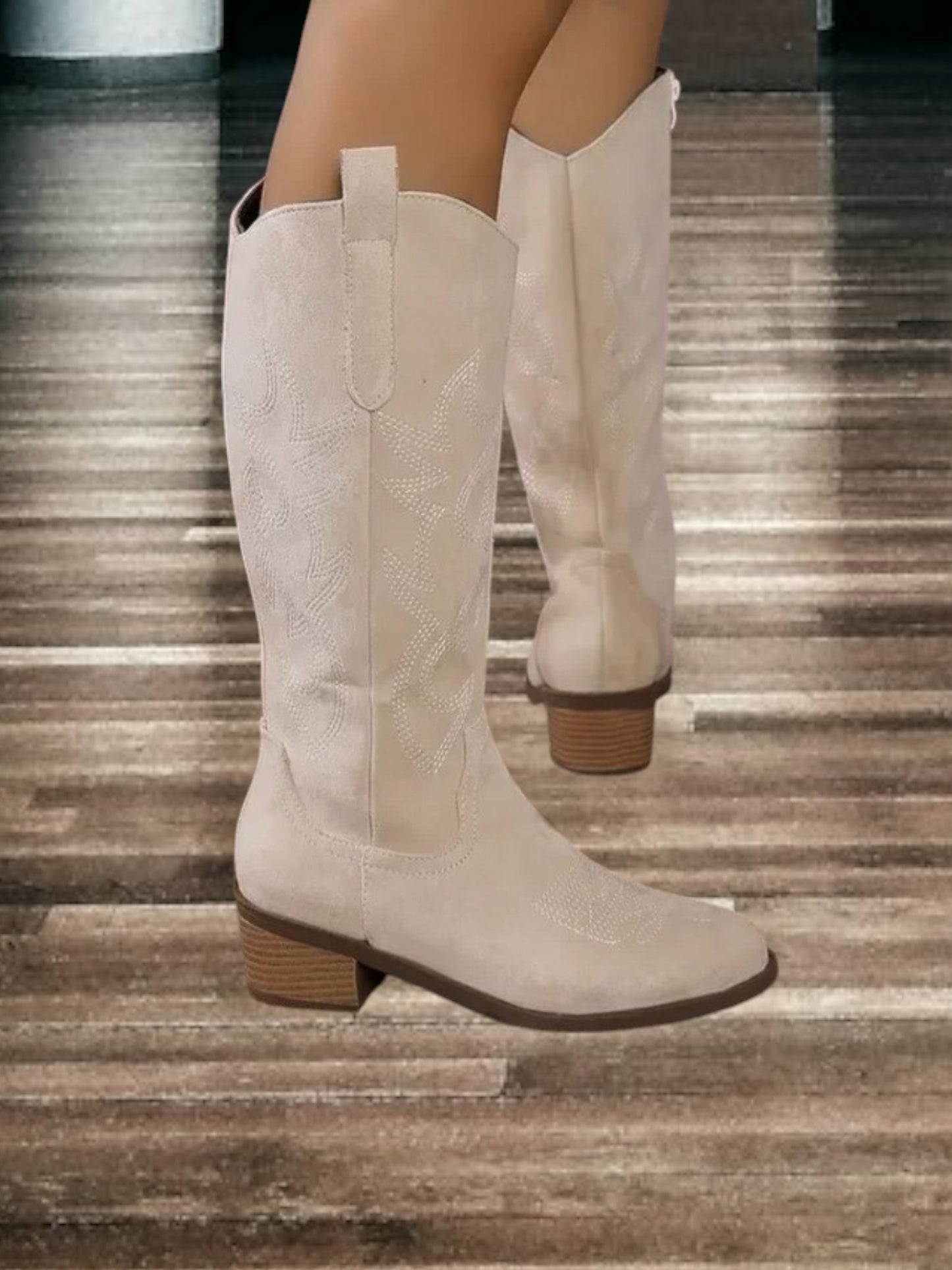 Diana | Klassische Wildleder Cowboy-Stiefel für Damen, Comfort Fit, Mittel Schaft