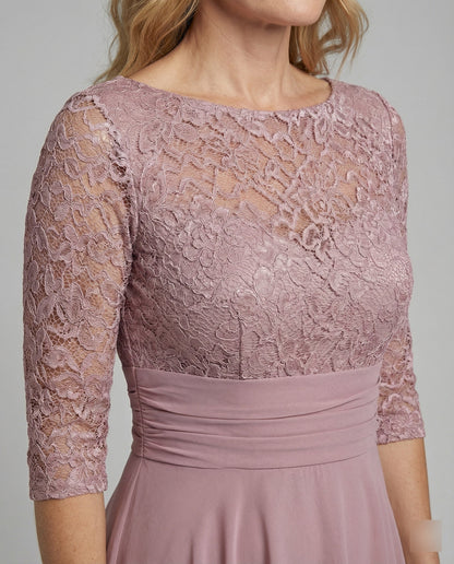 Midikleid Damen | Romantisches Spitzen-Oberteil & Fließender Zipfelsaum