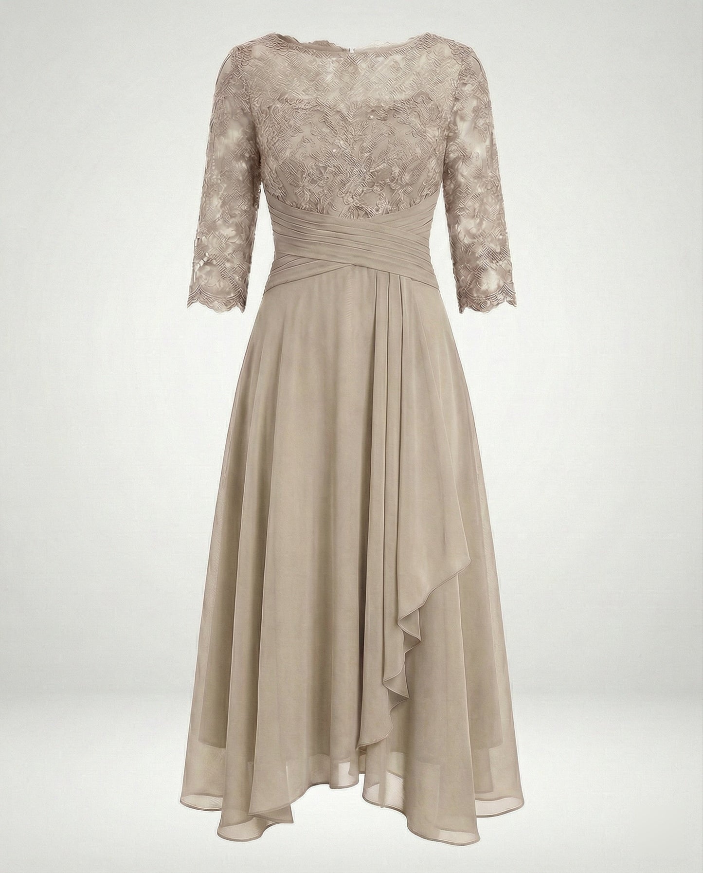 Midikleid Damen | Romantisches Spitzen-Oberteil & Fließender Zipfelsaum