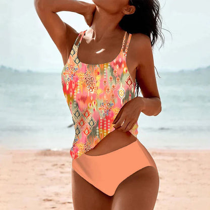 Badeanzug Set Damen | Exotischer Mandala-Print & Figurbetonender Bikini-Look