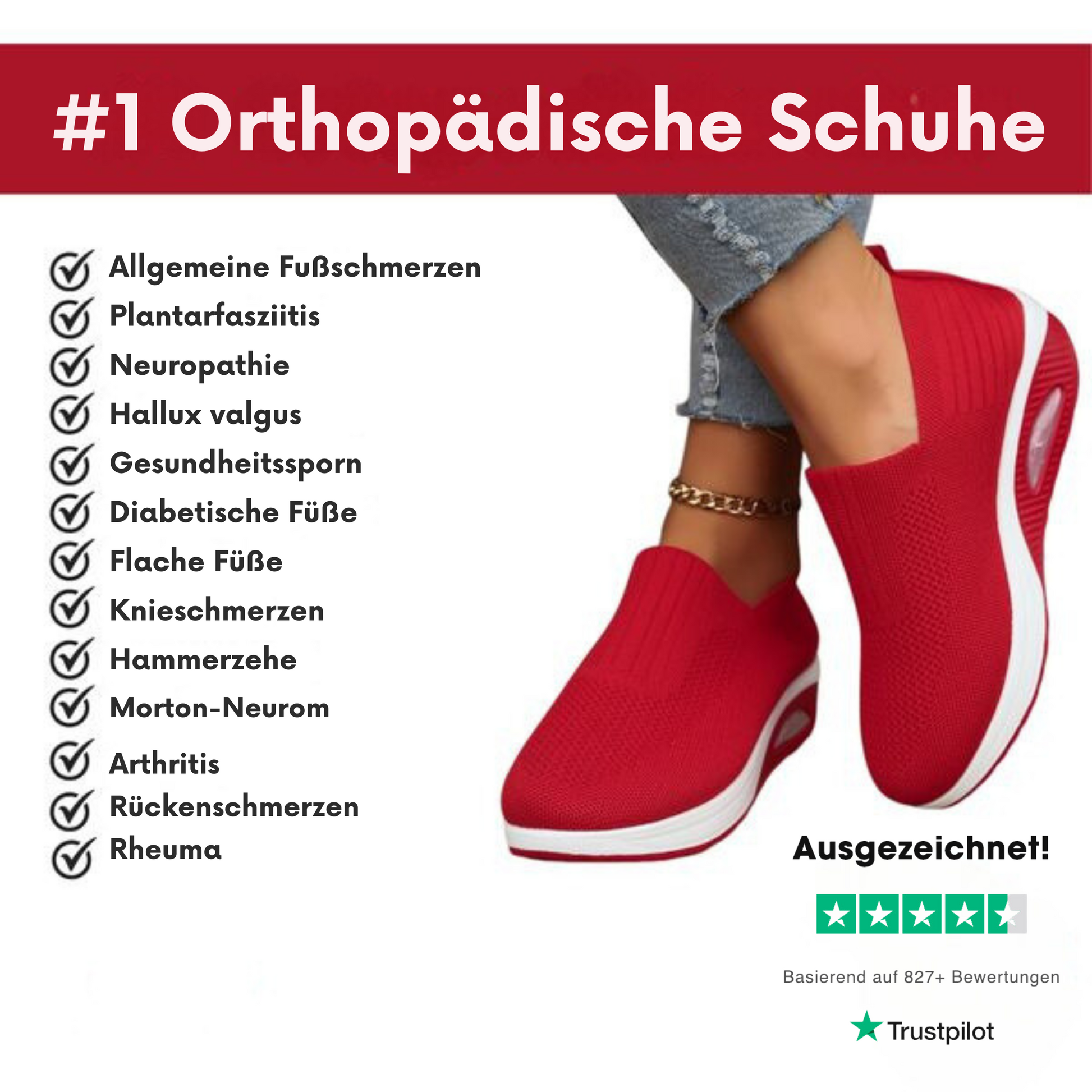 Schuhe Damen | Bequemes Slip-On Design & Leichte Laufsohle