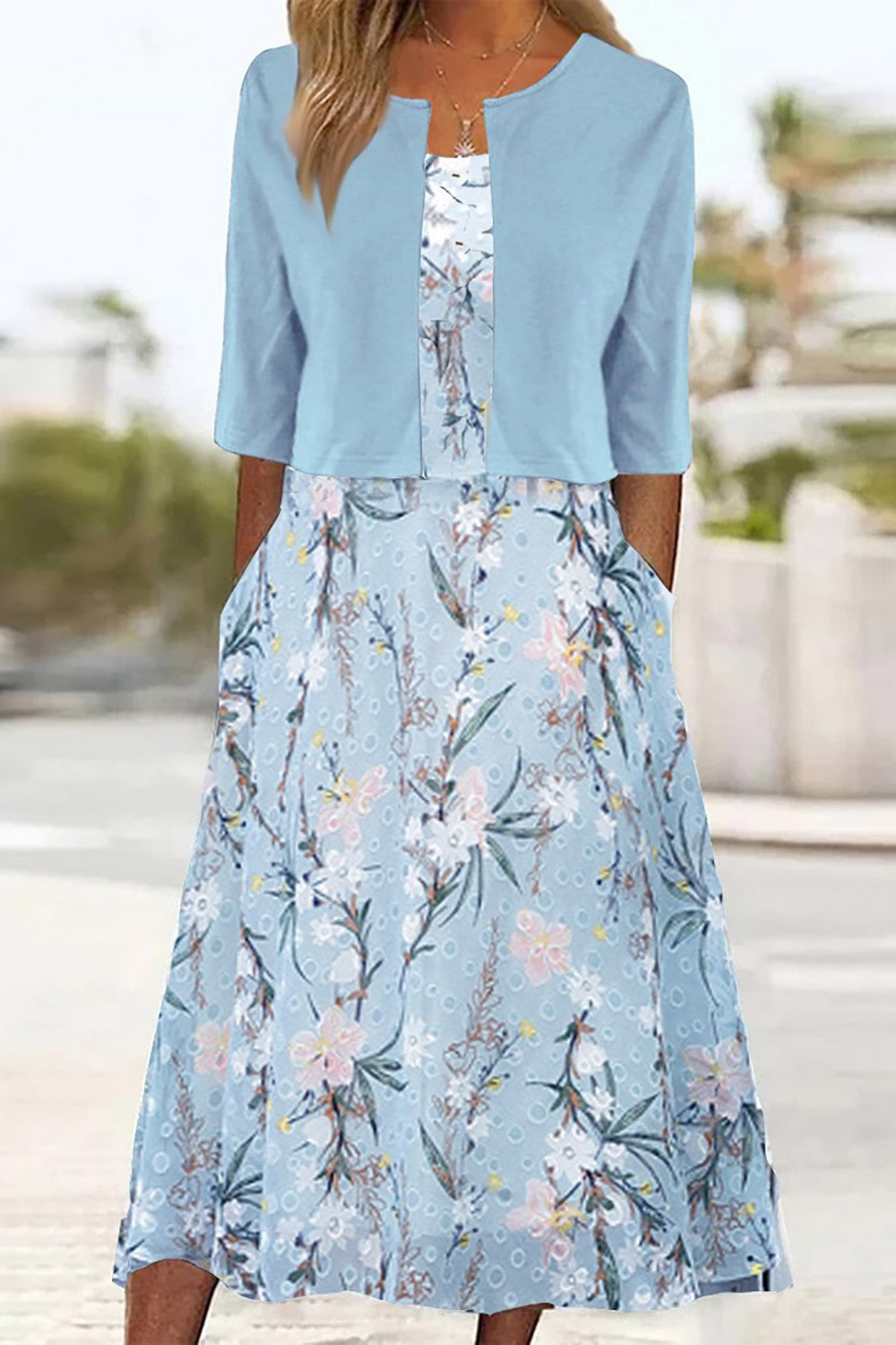 Midikleid Damen | Zweiteiler & Blumenprint